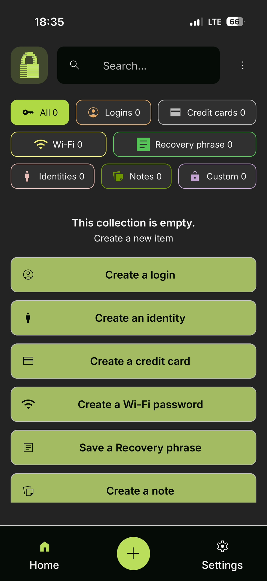 Mobile create login